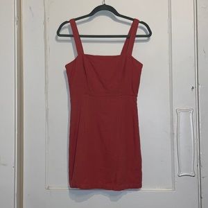 Pink salmon color tight mini dress